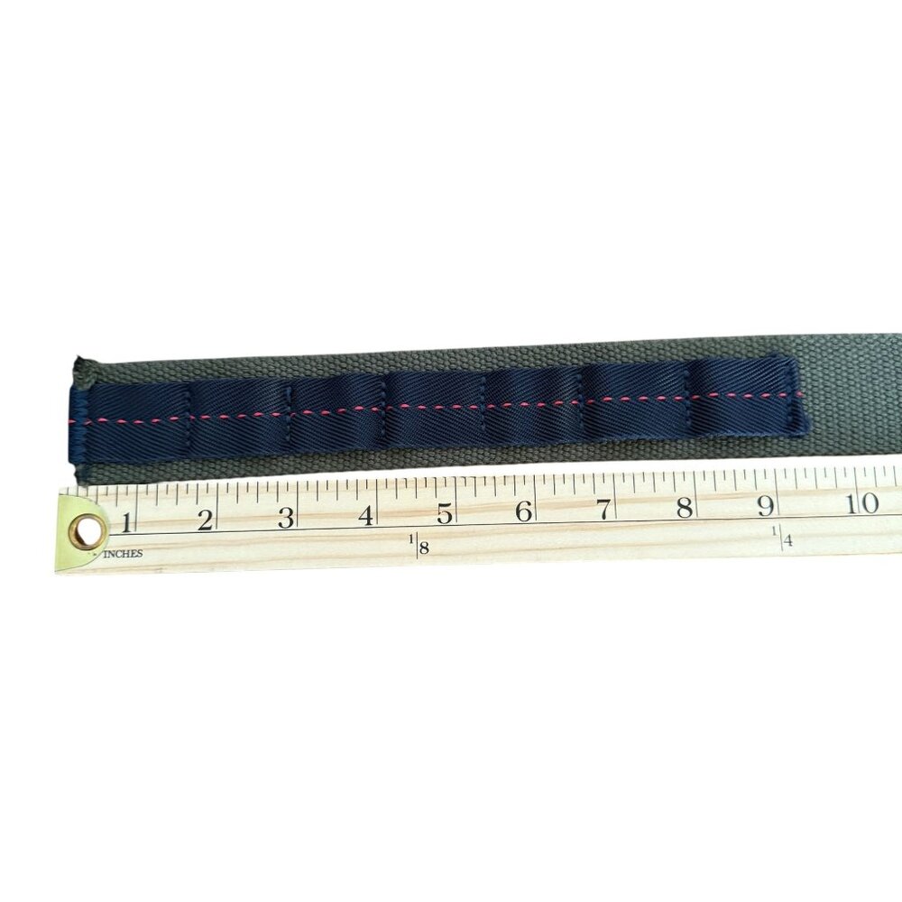 United Colors Of Benetton Olive Canvas Belt Metal Hook Buckle 39" Adjustable - Picture 3 of 13